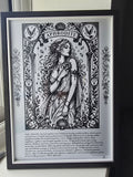 Aphrodite gothic illustration and prayer.